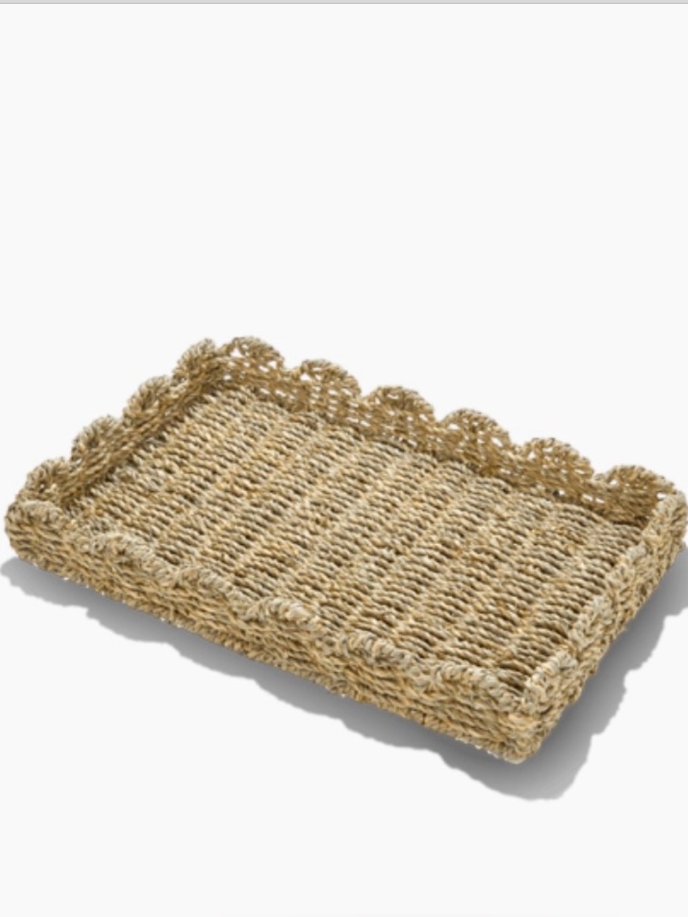 NWT Savvy & Sorted Scalloped Wicker Tray